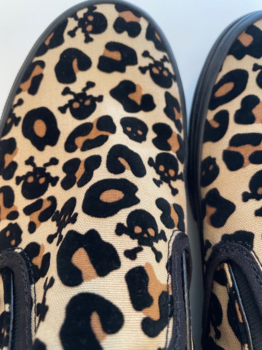 Vans Slip On Womens 8.5 Leopard Skull Print Canvas Sneakers New Without Box - Picture 10 of 12